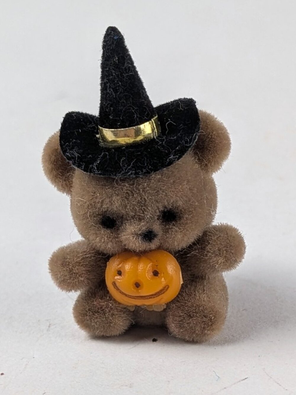 Vintage Flocked Halloween Teddy Bear Pin